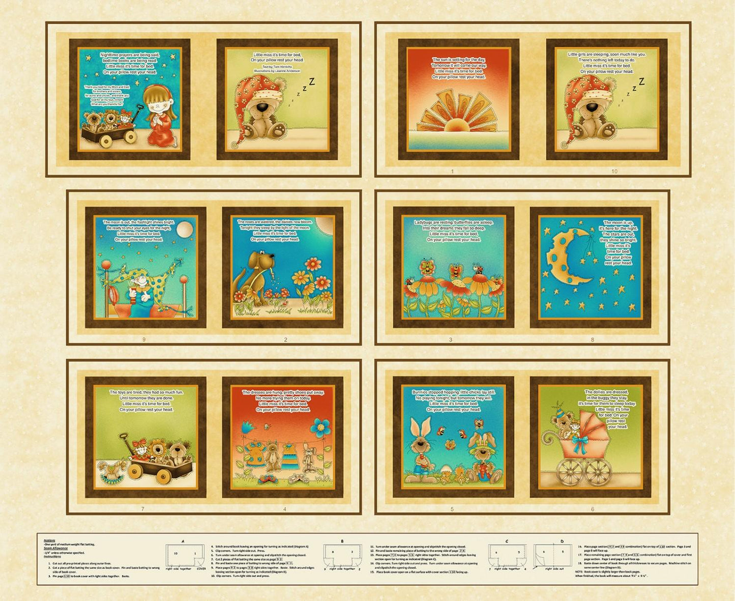 Time for Bed Panel - Yellow - 8451P-44