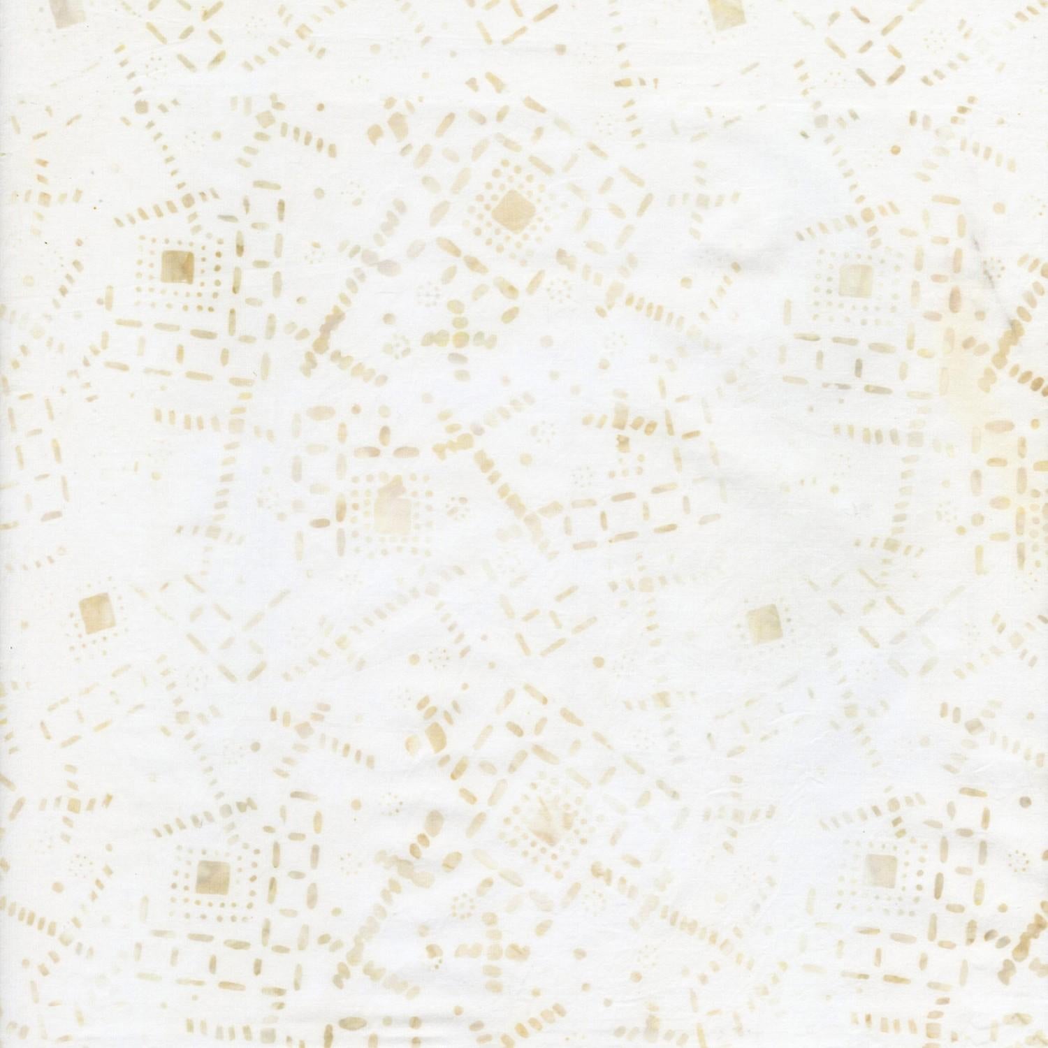 Tonga Opal Batik - Scattered Geo Squares Lines Dots - Cream - B1503-Simple