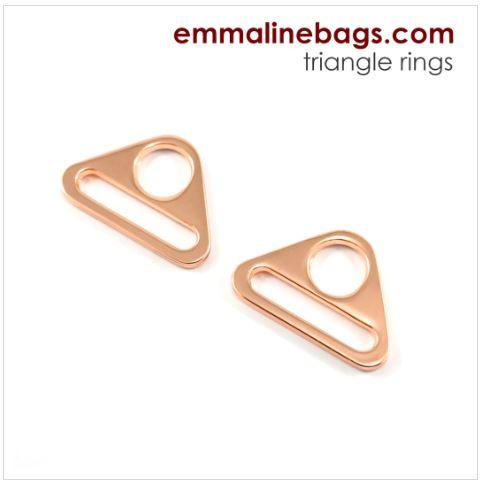Trangle Rings - 1" (25mm) - Copper - 2 pack - TRI-25mm-CP/2