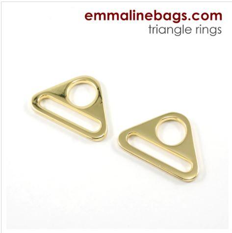 Trangle Rings - 1" (25mm) - Gold - 2 pack - EBTRI-25-GO/2