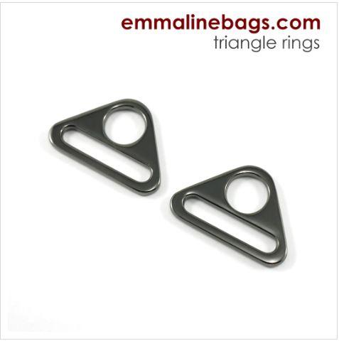Trangle Rings - 1" (25mm) - Gunmetal - 2 pack - TRI-25mm-GM/2