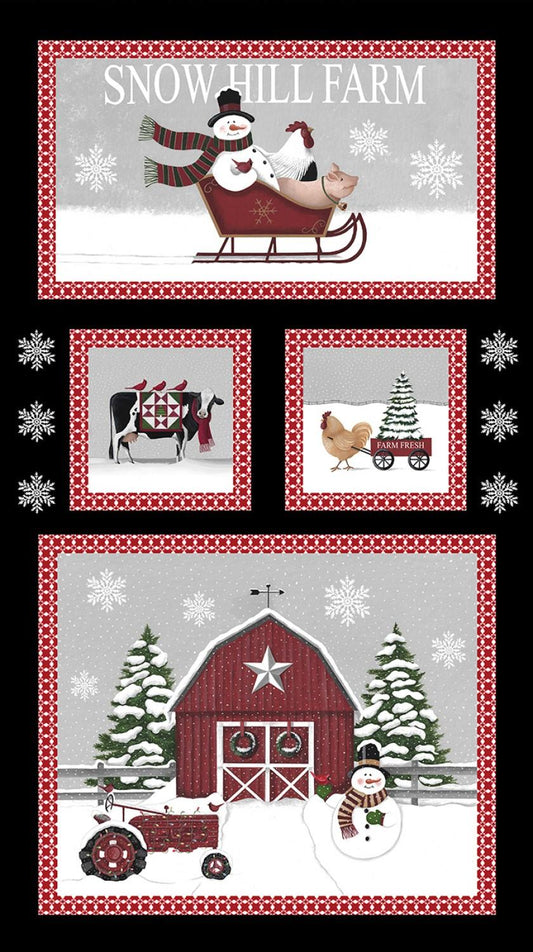 Winter At The Farm - Snowhill Farm Panel - Multi - 13453-99