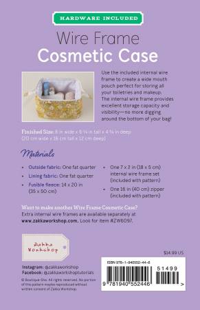 Cosmetic Case Kit  W/ Wire  Frame - ZW2446*