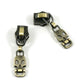 Zipper Slider W/Pulls - Antique Brass Skull Drop  - #5 - 10 Pack - EBSP5-2AB