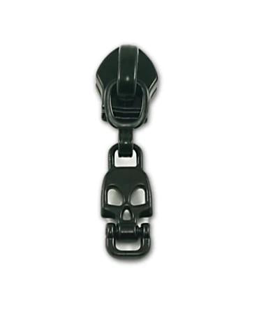 Zipper Slider WPulls - Black Skull Drop  - 5 - 10 Pack - EBSP5-2MB