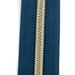 Zippers by the Yard - Size #5 - Navy/Antique Brass  Coil - No Pulls - EBZP5-NVY3AB