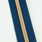 Zippers by the Yard - Size #5 - Navy/Rose Gold  Coil - No Pulls - EBZP5-NVY3RSG