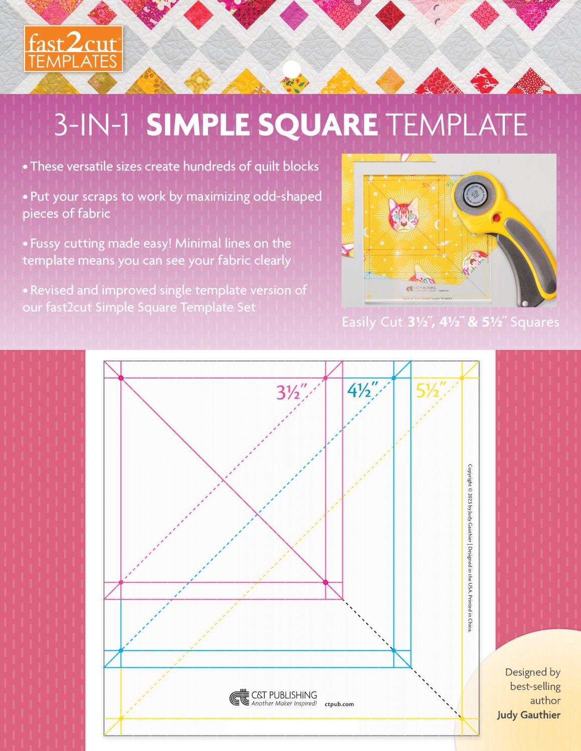 fast 2 cut 3-in-1 Simple Square Template # 20517