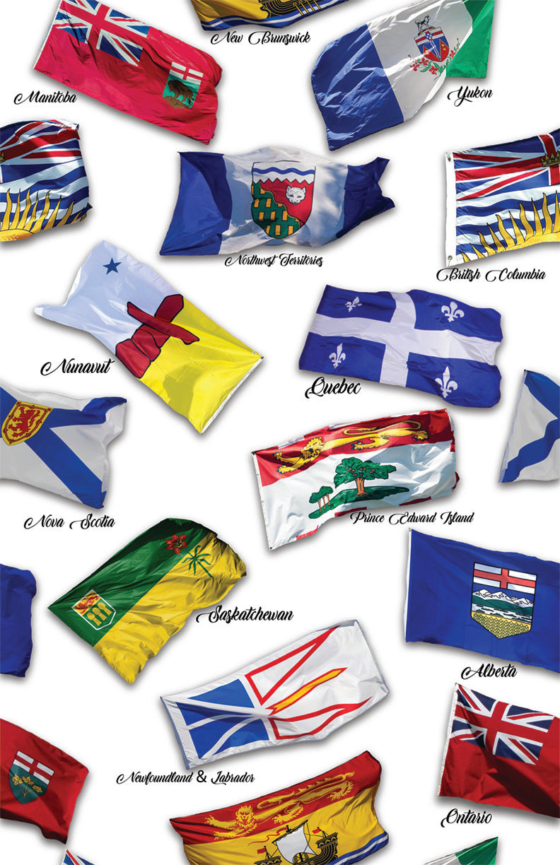 Canadian Road Trip - Prov Flags - White - 20004-3