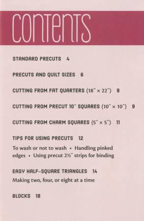 Quilting With PreCuts Handy Pocket Guide - 20402